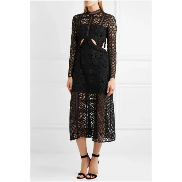 Self-Portrait Dresses Self Portrait Guipure Lace Midi Dress